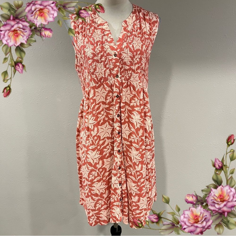 Knox Rose Floral Button-Down Sleeveless mini Dress size small
